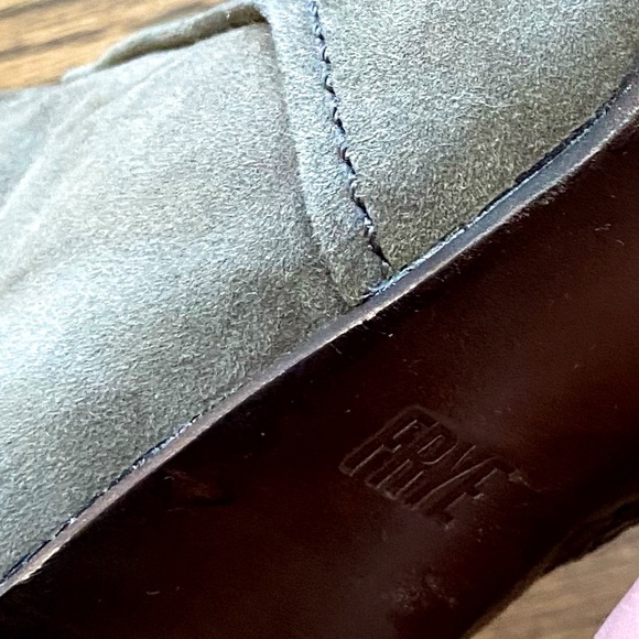 Frye Suede Heeled Peep-toe Boot 7.5, EUC - Picture 4 of 5